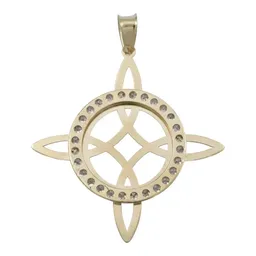 Dije Nudo Bruja Plano Oro 10k con Zirconia Transparente - Imagen 3