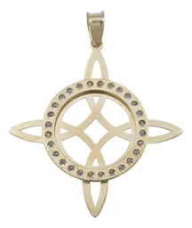 Dije Nudo Bruja Plano Oro 10k con Zirconia Transparente - Imagen 3