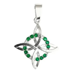 Dije Nudo Bruja Plano Plata 925 con Zirconia Verde - Imagen 1