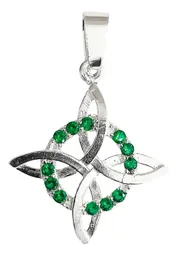 Dije Nudo Bruja Plano Plata 925 con Zirconia Verde - Imagen 1