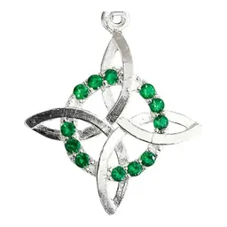 Dije Nudo Bruja Plano Plata 925 con Zirconia Verde - Imagen 2