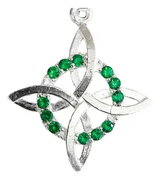 Dije Nudo Bruja Plano Plata 925 con Zirconia Verde - Imagen 2