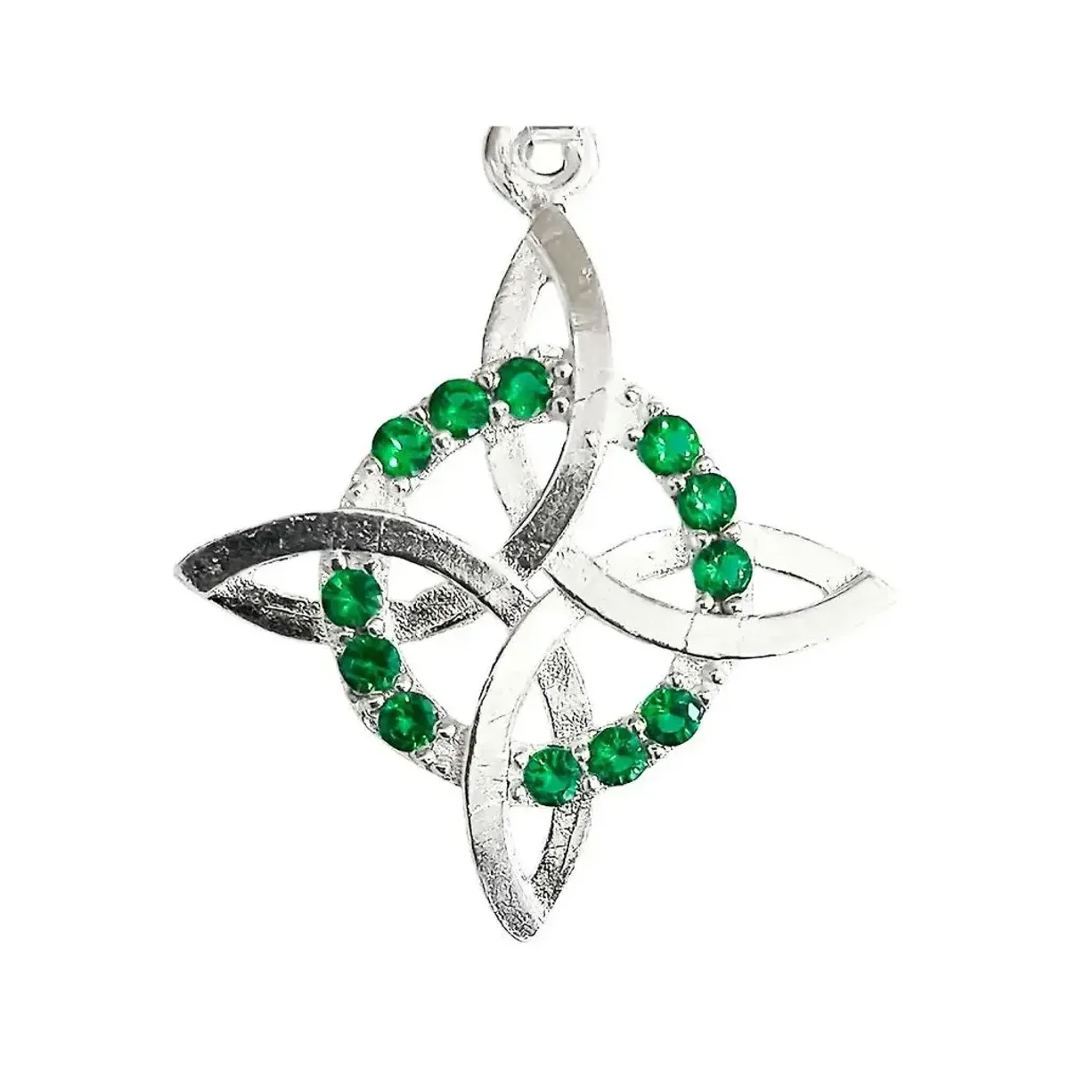 Dije Nudo Bruja Plano Plata 925 con Zirconia Verde - Imagen 2