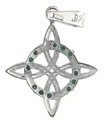 Dije Nudo Bruja Plano Plata 925 con Zirconia Verde - Imagen 3