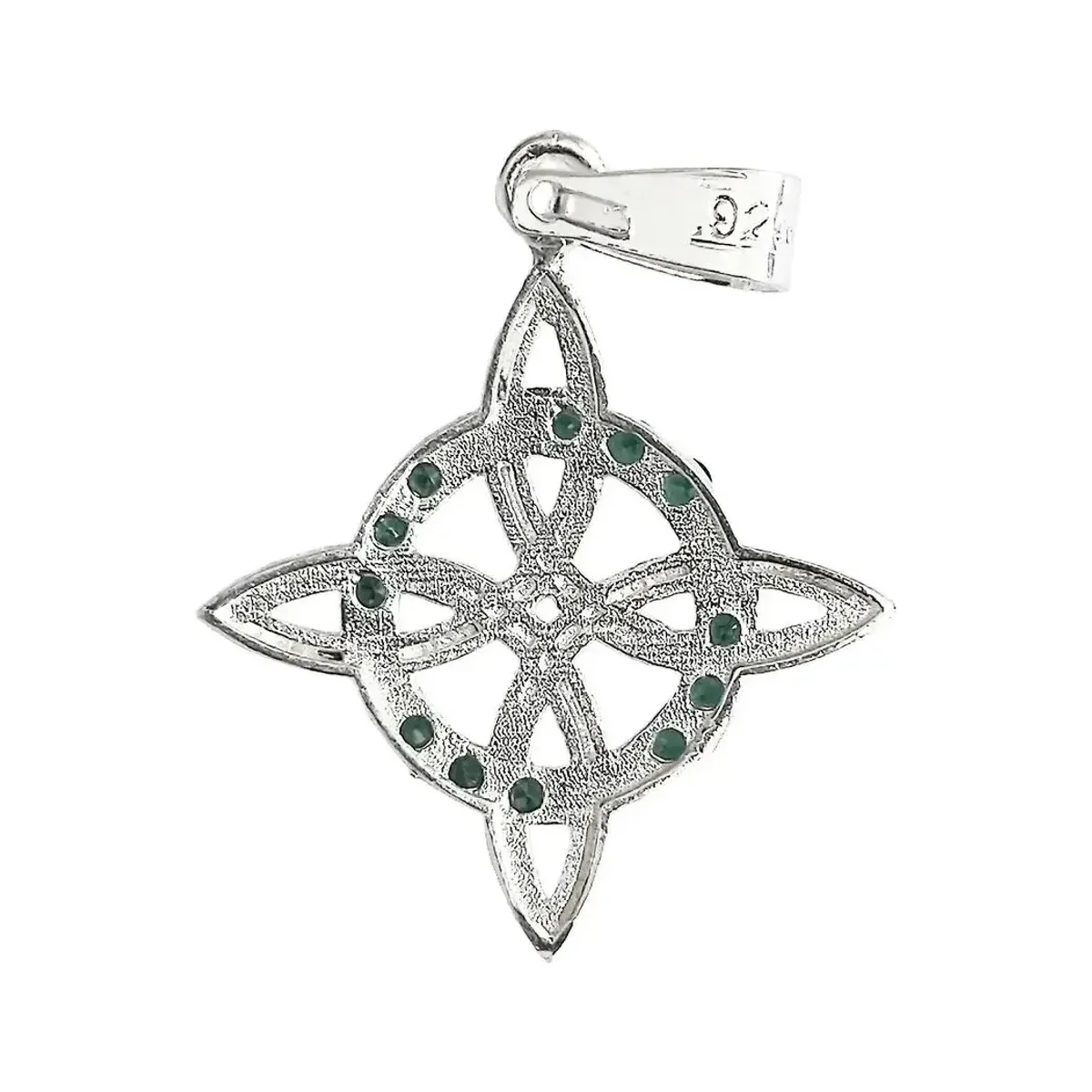 Dije Nudo Bruja Plano Plata 925 con Zirconia Verde - Imagen 3