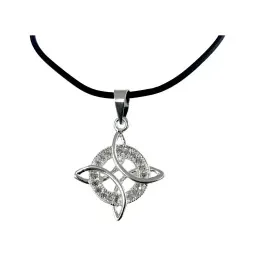 Dije Nudo Bruja Plata 925 con Zirconia y Cadena 50cm - Imagen 1