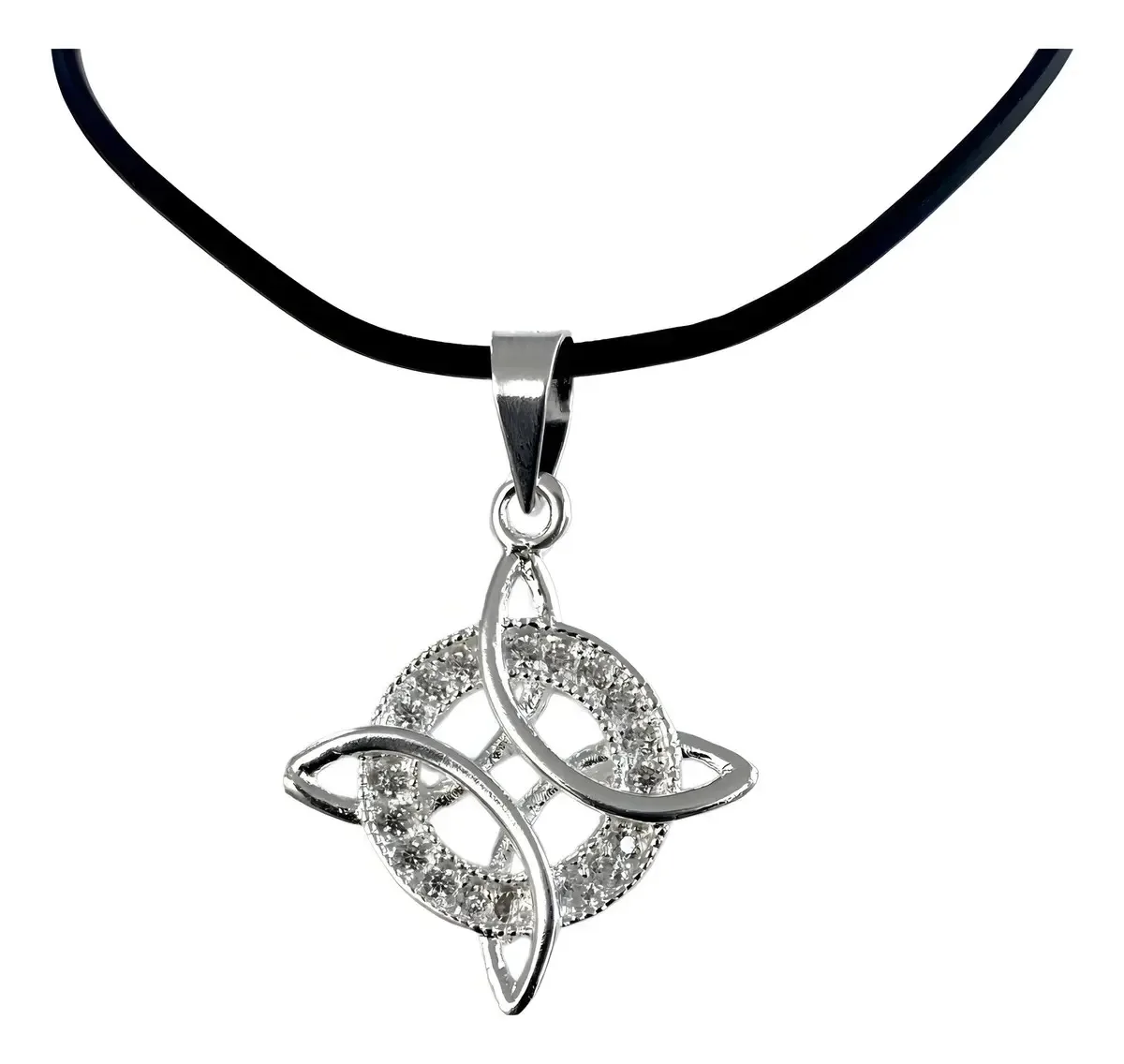 Dije Nudo Bruja Plata Ley 925 con Zirconia y Cadena 50cm - Joyaris joyería artesanal mexicana