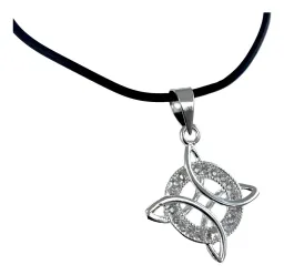 Dije Nudo Bruja Plata 925 con Zirconia y Cadena 50cm - Imagen 3