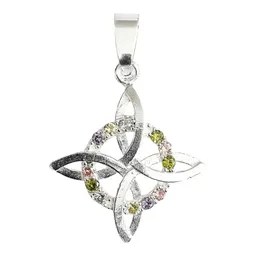 Dije Nudo Bruja Plata 925 Plano con Zirconia Multicolor - Imagen 1