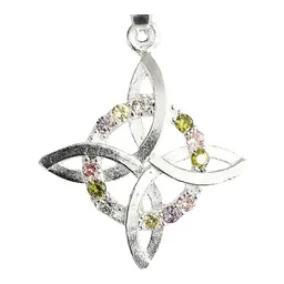 Dije Nudo Bruja Plata 925 Plano con Zirconia Multicolor - Imagen 2