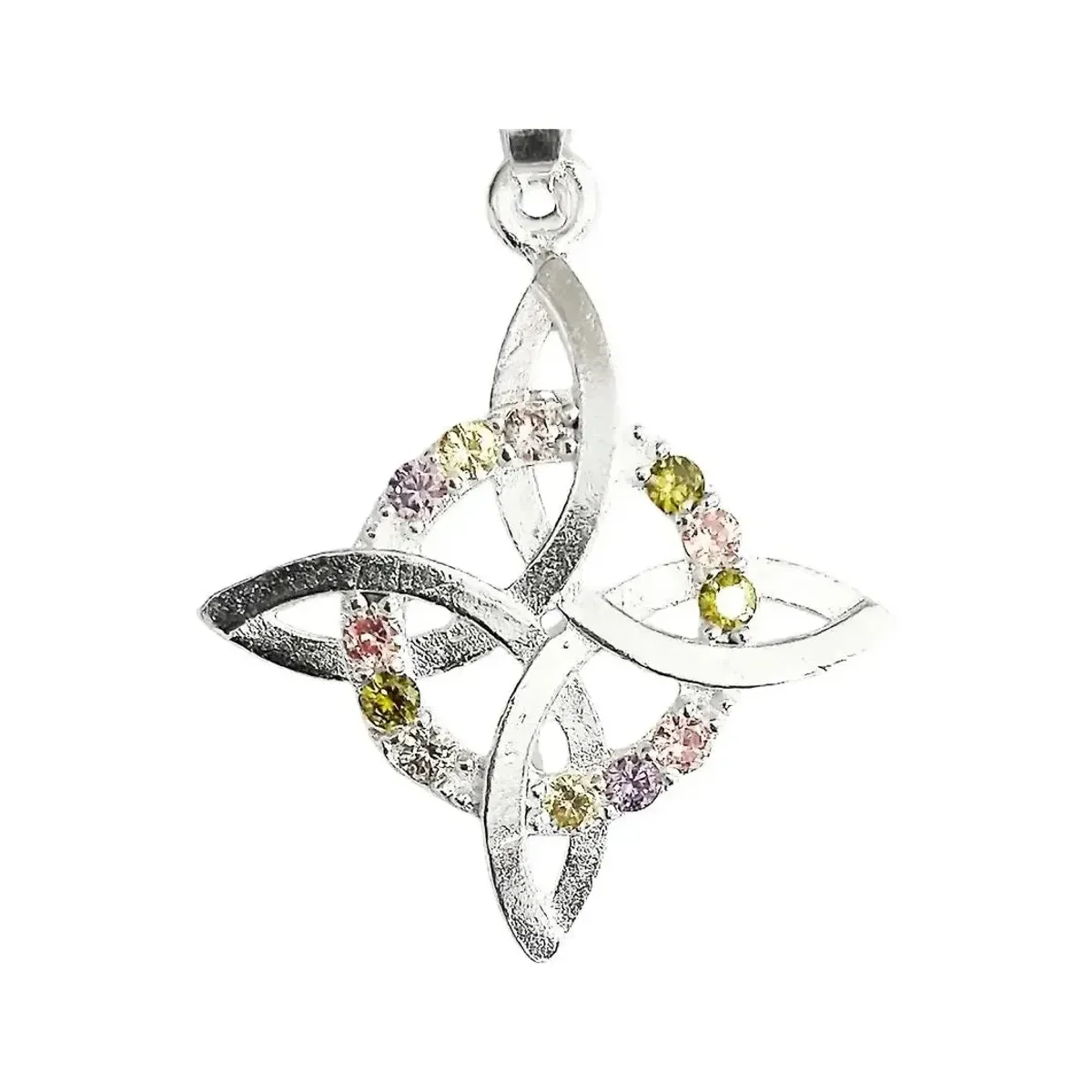 Dije Nudo Bruja Plata 925 Plano con Zirconia Multicolor - Imagen 2