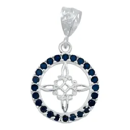 Dije Nudo Bruja Plata 925 Zirconia Azul - Imagen 1