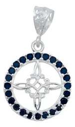 Dije Nudo Bruja Plata 925 Zirconia Azul - Imagen 1