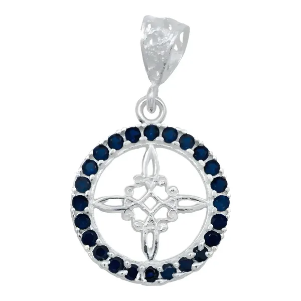 Dije Nudo Bruja Plata 925 Zirconia Azul - Imagen 1