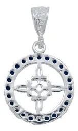 Dije Nudo Bruja Plata 925 Zirconia Azul - Imagen 2