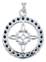 Dije Nudo Bruja Plata 925 Zirconia Azul - Imagen 3