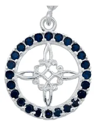 Dije Nudo Bruja Plata 925 Zirconia Azul - Imagen 4