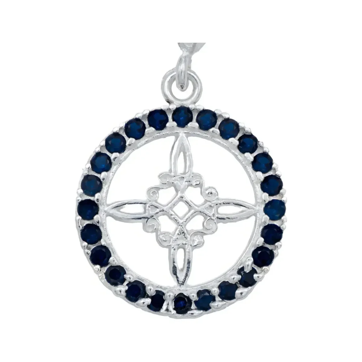 Dije Nudo Bruja Plata 925 Zirconia Azul - Imagen 4