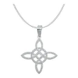 Dije Nudo Bruja Plata 925 Zirconia Transparente con Cadena Hombre - Imagen 1