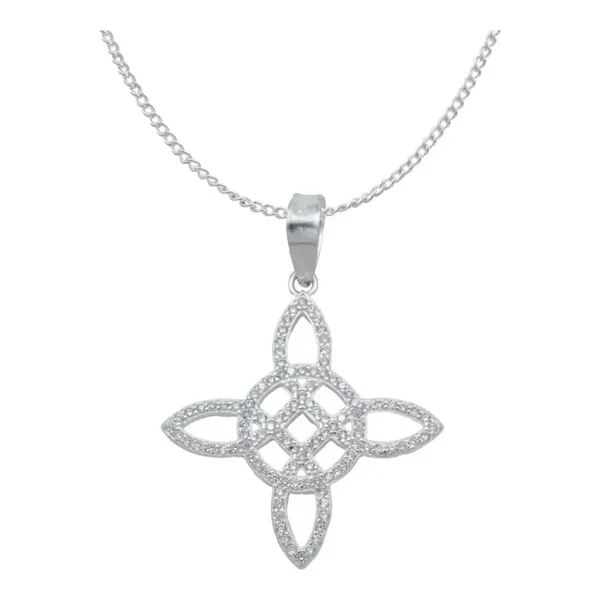 Dije Nudo Bruja Plata 925 Zirconia Transparente con Cadena Hombre - Imagen 1