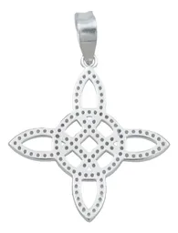 Dije Nudo Bruja Plata 925 Zirconia Transparente con Cadena Hombre - Imagen 4