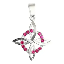 Dije Nudo Bruja Plata 925 Zirconias Rosas Protección - Imagen 1