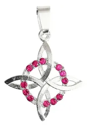 Dije Nudo Bruja Plata 925 Zirconias Rosas Protección - Imagen 1