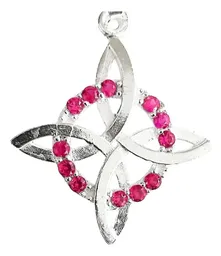 Dije Nudo Bruja Plata 925 Zirconias Rosas Protección - Imagen 2