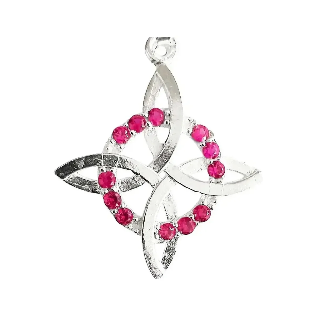Dije Nudo Bruja Plata 925 Zirconias Rosas Protección - Imagen 2