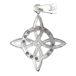 Dije Nudo Bruja Plata 925 Zirconias Rosas Protección - Imagen 3