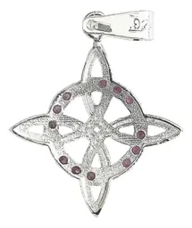 Dije Nudo Bruja Plata 925 Zirconias Rosas Protección - Imagen 3