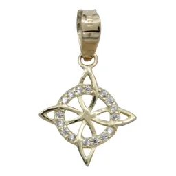 Dije Nudo de Bruja Celta Oro 10k con Zirconia - Imagen 1