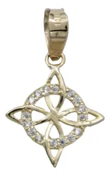 Dije Nudo de Bruja Celta Oro 10k con Zirconia - Imagen 1