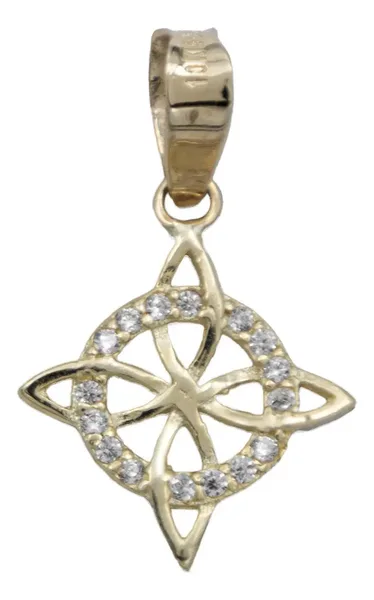 Dije Nudo de Bruja Celta Oro 10k con Zirconia - Imagen 1