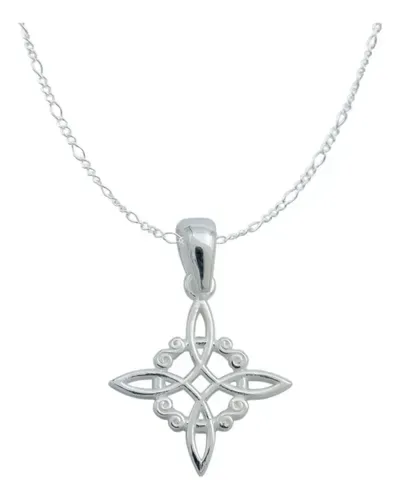 Dije Nudo de Bruja Celta de Plata .925 amuleto de protección artesanal mexicana, joyería con significado, talismán energético