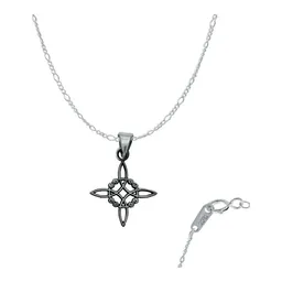 Dije Nudo de Bruja Celta Plata 925 con Cadena Pavonada Unisex - Imagen 1