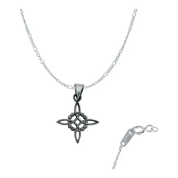 Dije Nudo de Bruja Celta Plata 925 con Cadena Pavonada Unisex - Imagen 1