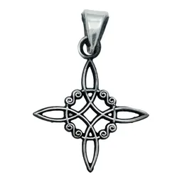 Dije Nudo de Bruja Celta Plata 925 con Cadena Pavonada Unisex - Imagen 2