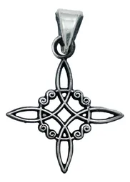 Dije Nudo de Bruja Celta Plata 925 con Cadena Pavonada Unisex - Imagen 2