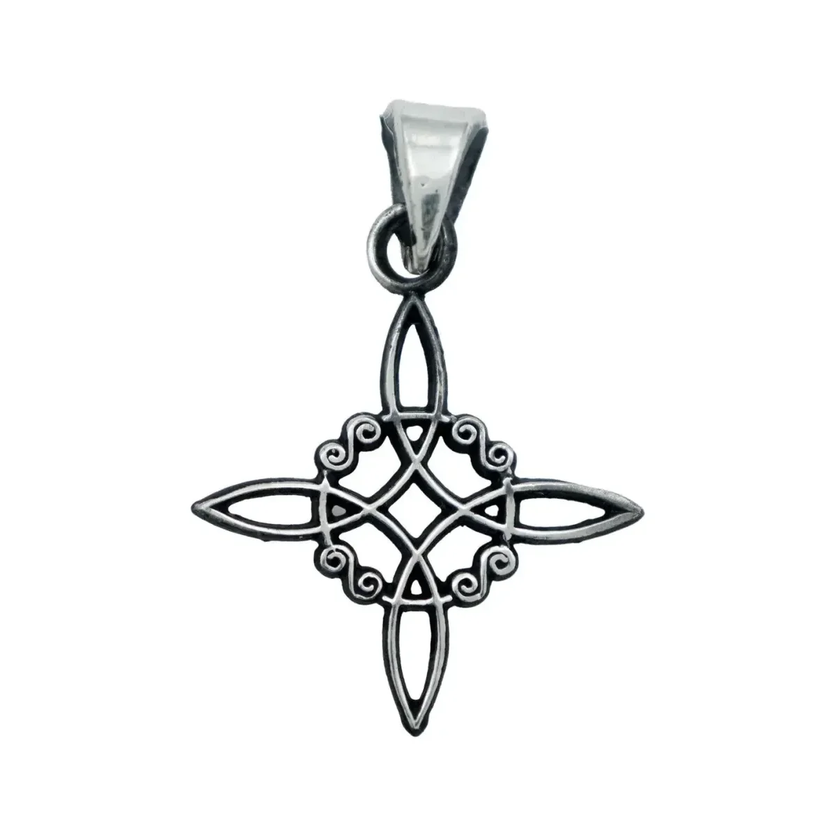Dije Nudo de Bruja Celta Plata 925 con Cadena Pavonada Unisex - Imagen 2