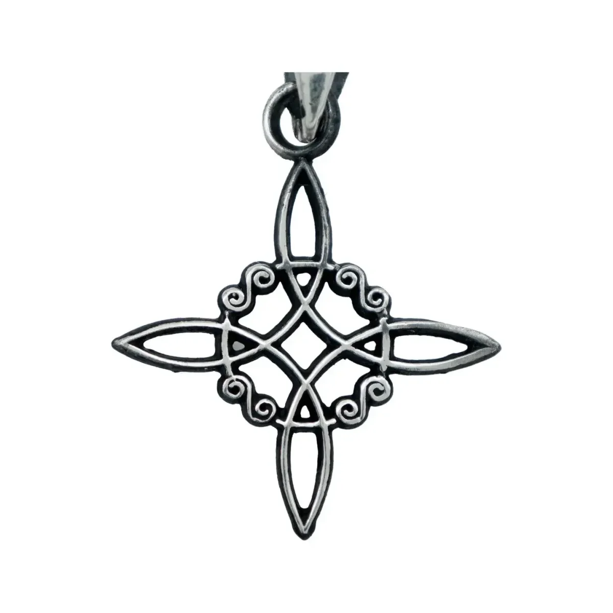 Dije Nudo de Bruja Celta Plata 925 con Cadena Pavonada Unisex - Imagen 3