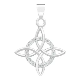 Dije Nudo de Bruja Celta Plata 925 con Zirconia Blanca - Imagen 1