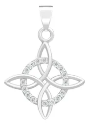 Dije Nudo de Bruja Celta Plata 925 con Zirconia Blanca - Imagen 1