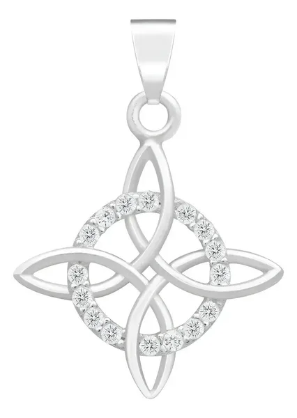 Dije Nudo de Bruja Celta Plata 925 con Zirconia Blanca - Imagen 1
