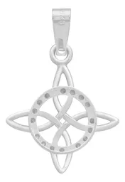 Dije Nudo de Bruja Celta Plata 925 con Zirconia Blanca - Imagen 2