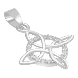 Dije Nudo de Bruja Celta Plata 925 con Zirconia Blanca - Imagen 3