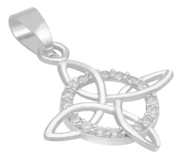 Dije Nudo de Bruja Celta Plata 925 con Zirconia Blanca - Imagen 3