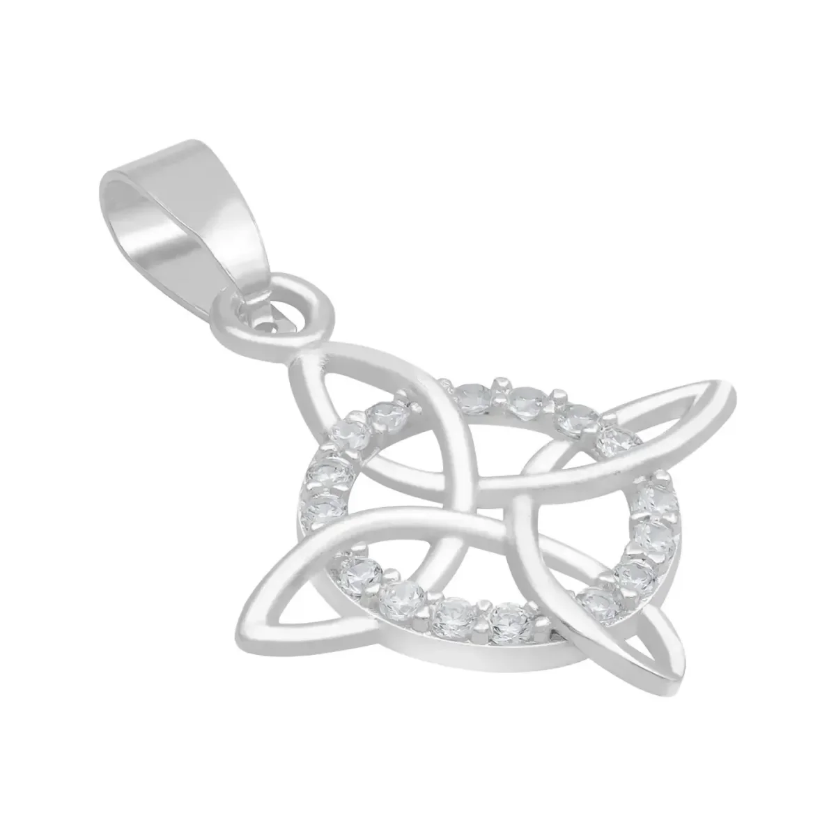 Dije Nudo de Bruja Celta Plata 925 con Zirconia Blanca - Imagen 3