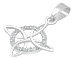 Dije Nudo de Bruja Celta Plata 925 con Zirconia Blanca - Imagen 4