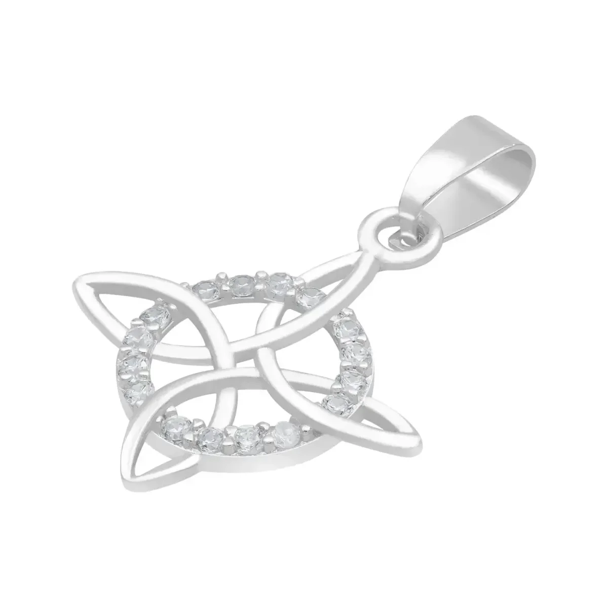 Dije Nudo de Bruja Celta Plata 925 con Zirconia Blanca - Imagen 4